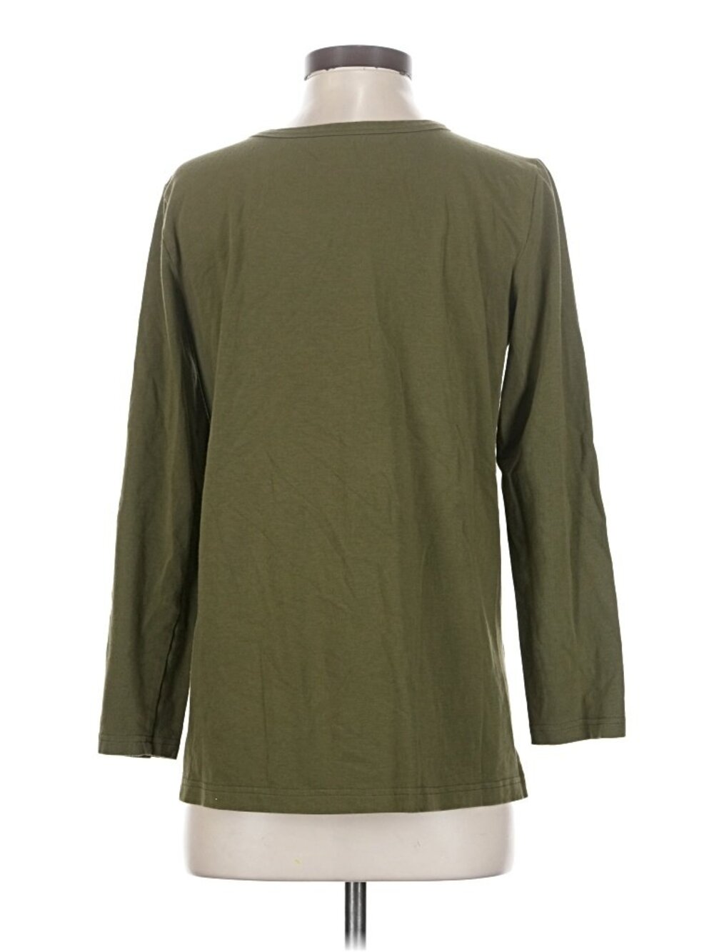 Eileen Fisher Olive Green Asymmetrical Patch Pocket Top Size S - Picture 4 of 7